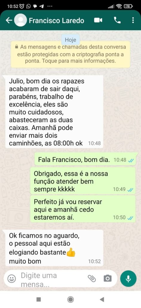 Restaurante elogia fornecimento de água potável com atendimento profissional e dentro das normas